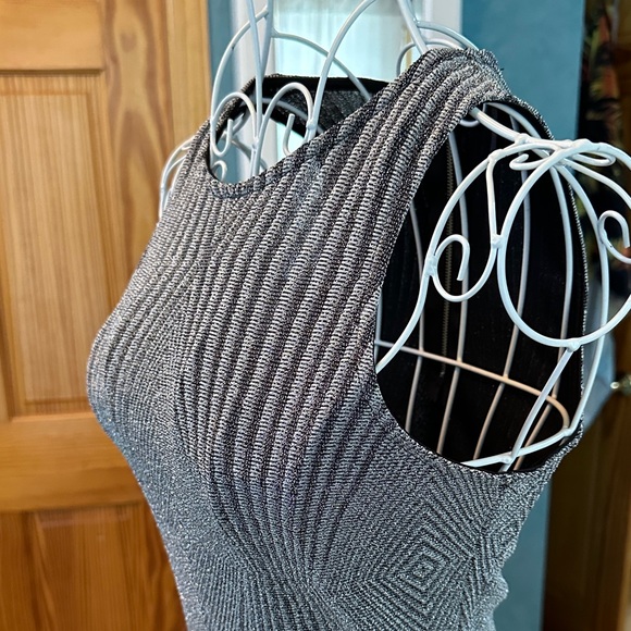 Aqua Silver Geometric Mini Dress - Picture 5 of 5